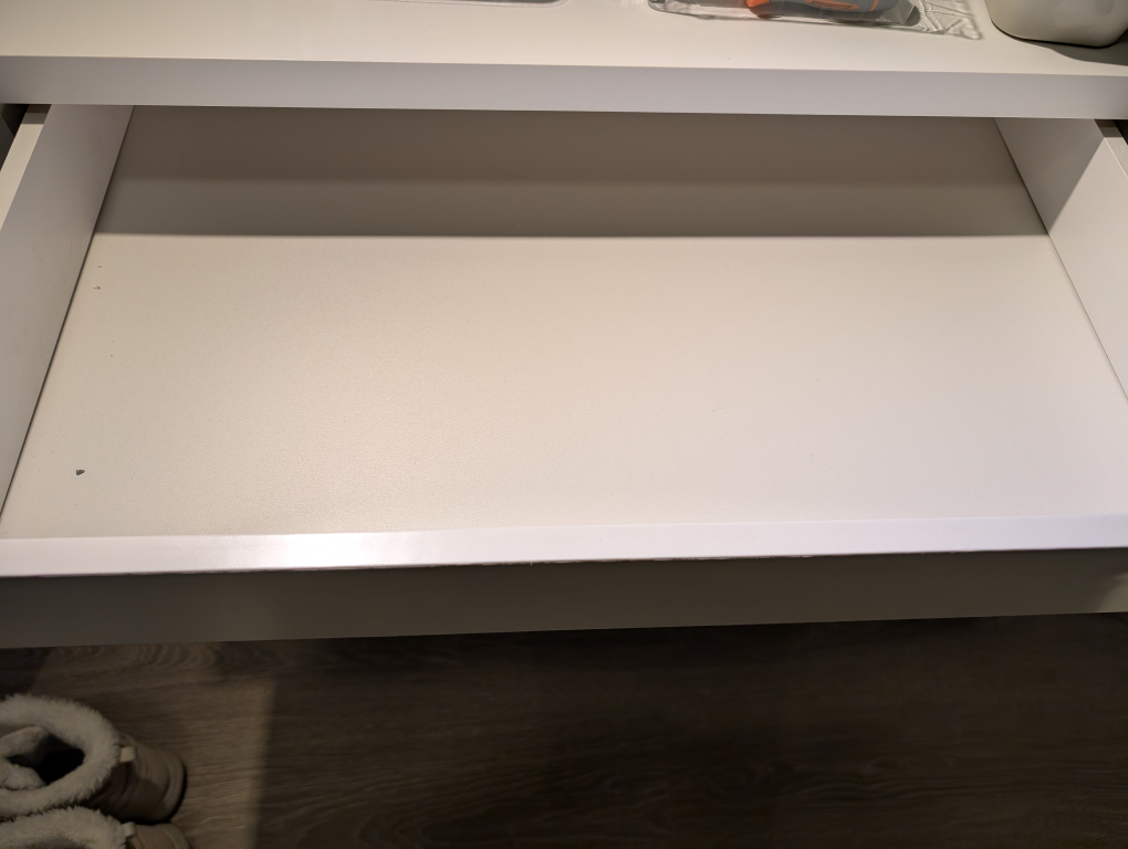 White Ikea Desk with Drawer 73×50cm - photo 2