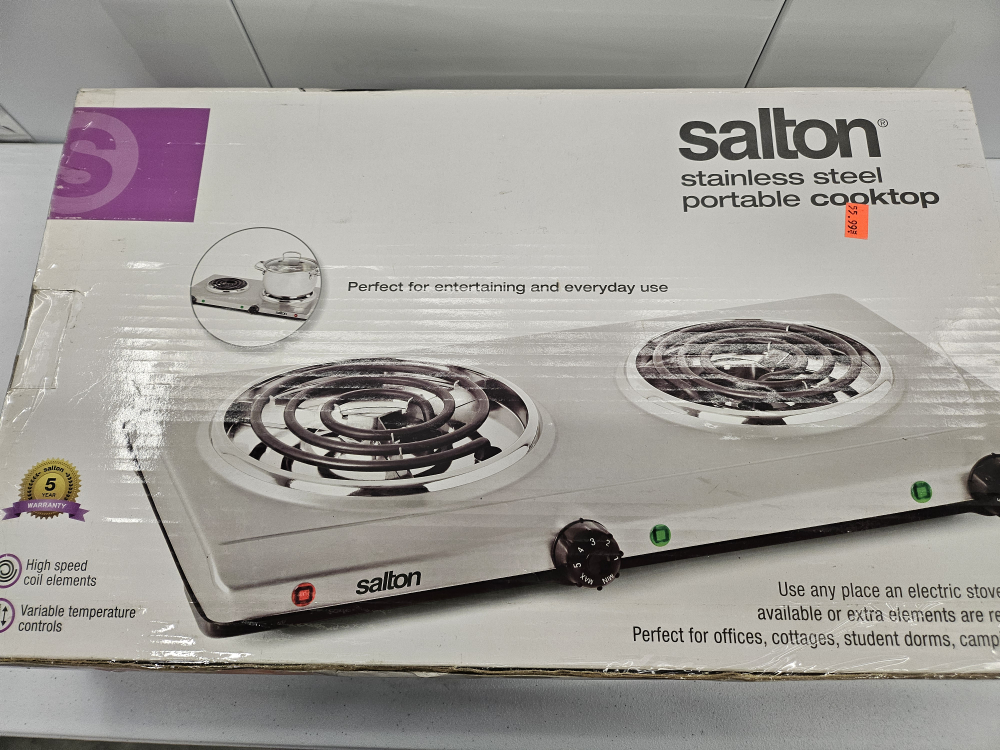Salton Stainless Steel Portable Cooktop - New in Box