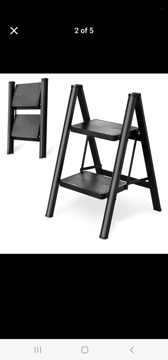 Black Two-Step Folding Ladder