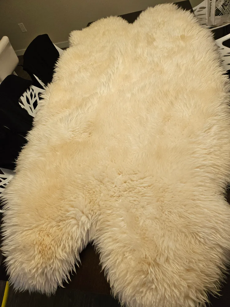 Cream-coloured Sheepskin Rug image indicator(2)