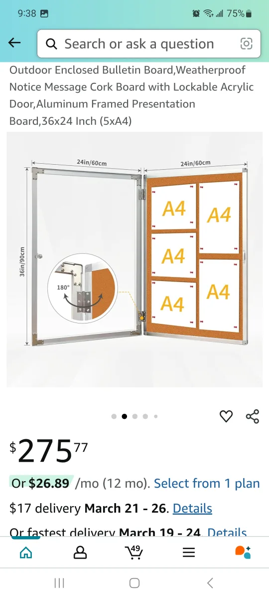 Maxrieny Outdoor Enclosed Bulletin Board image indicator(4)
