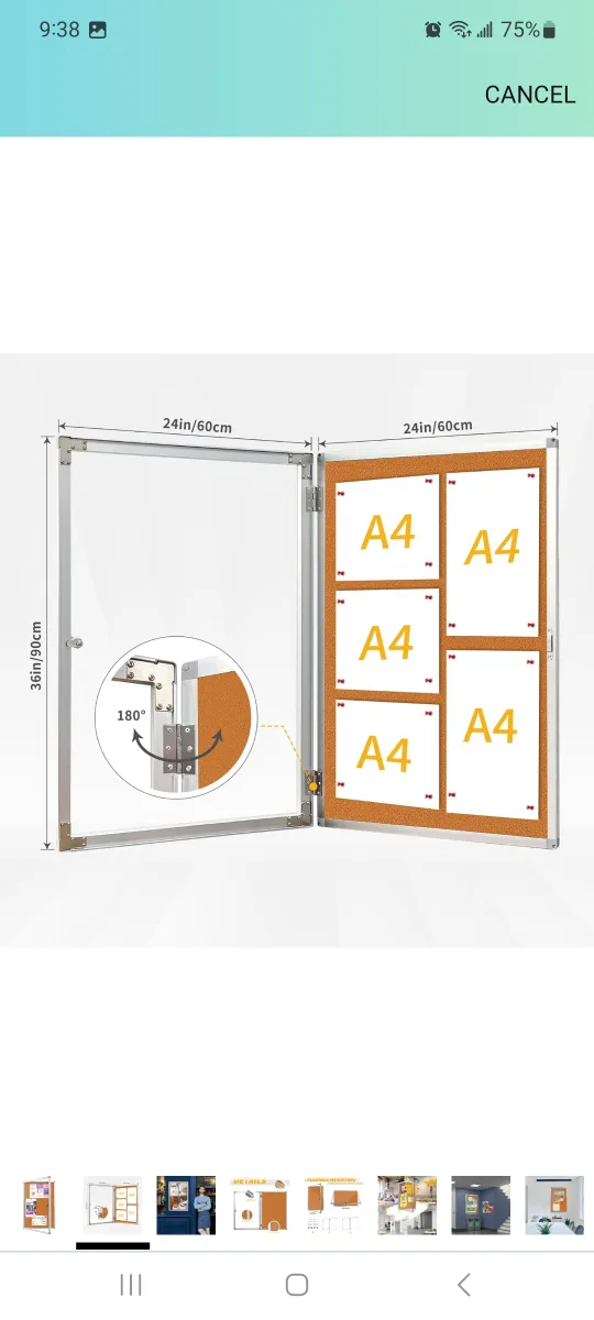 Maxrieny Outdoor Enclosed Bulletin Board image indicator(6)