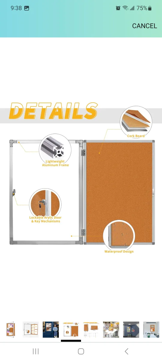 Maxrieny Outdoor Enclosed Bulletin Board image indicator(7)