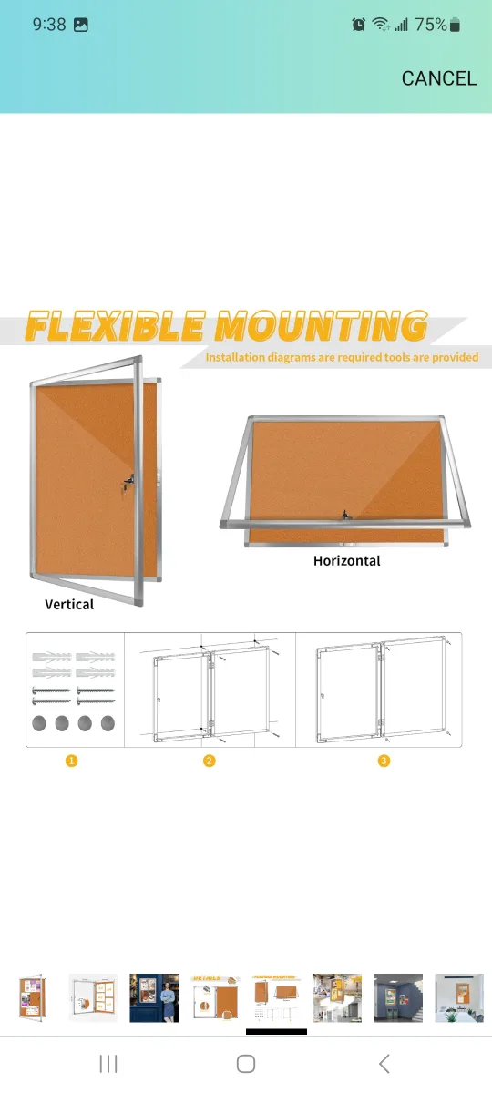 Maxrieny Outdoor Enclosed Bulletin Board image indicator(8)