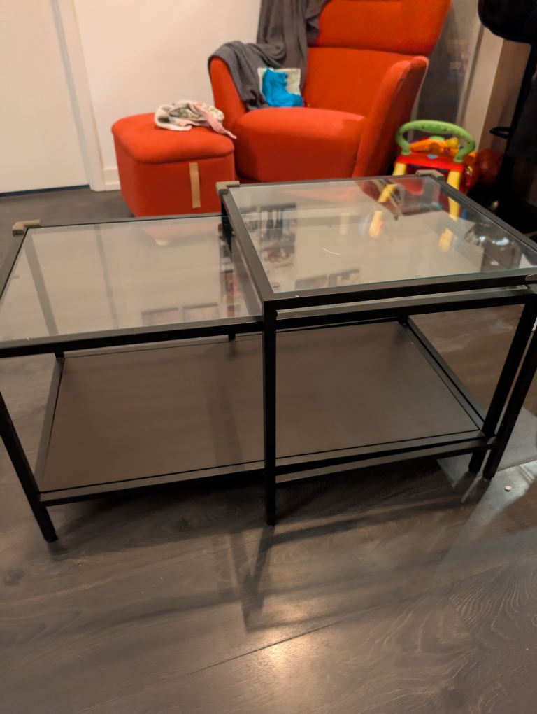 Nested Glass Top Coffee Table