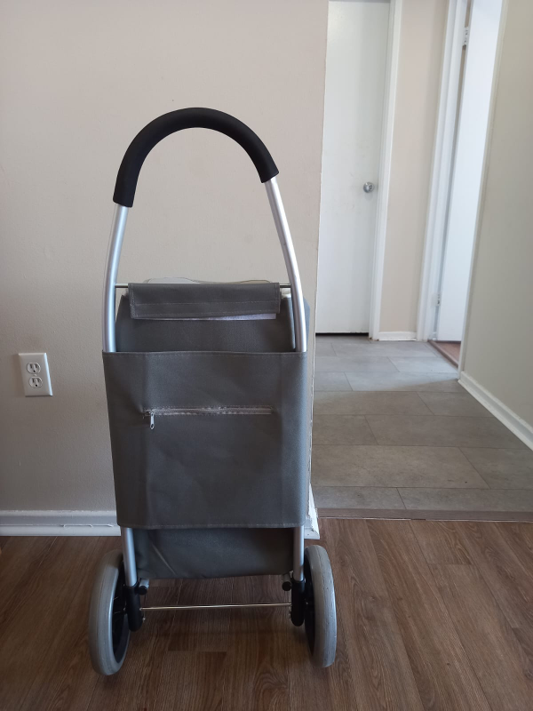 Grey Folding Shopping Cart