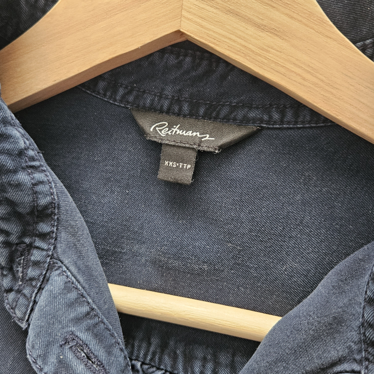 XXS Navy Blue Denim Shirt Dress - photo 3
