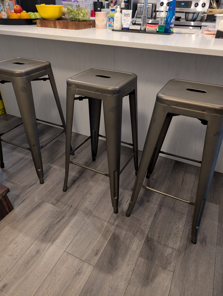 Three Metal Bar Stools - Industrial Style - photo 3