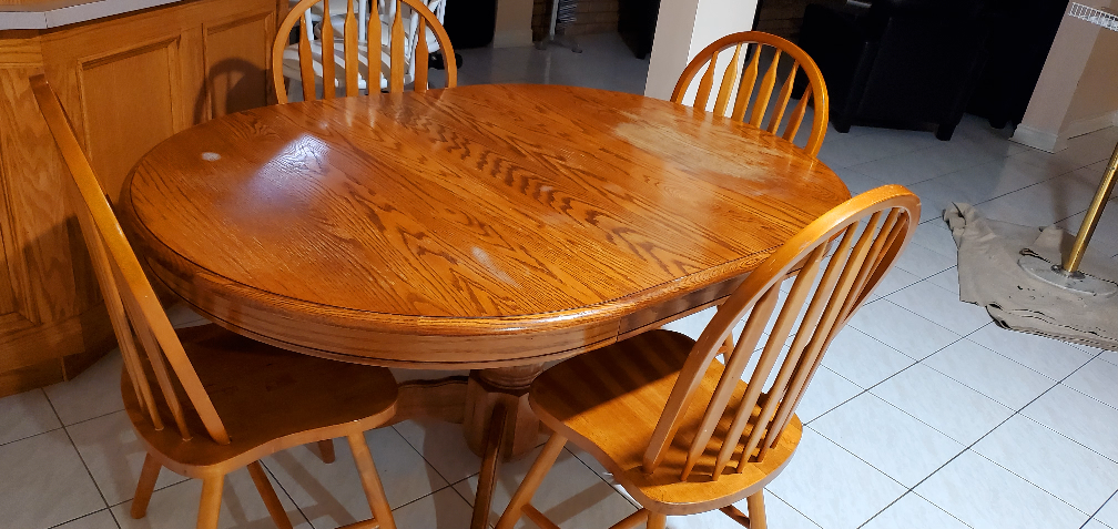 Solid Wood Oval Dining Table Set with Four Chairs - photo 2