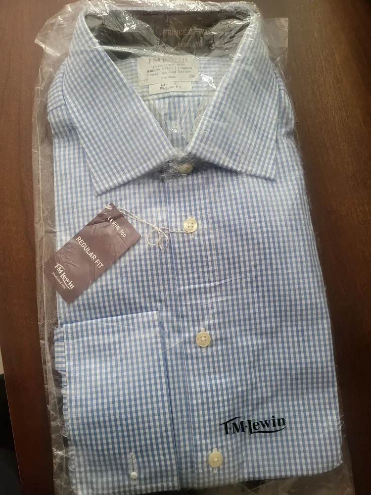 Rare TM Lewin Men's Gingham Dress Shirt - Size 17-36 image indicator(5)