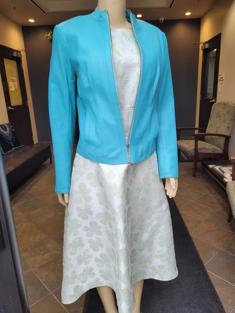 Sage Green Floral Fit and Flare Dress image indicator(9)