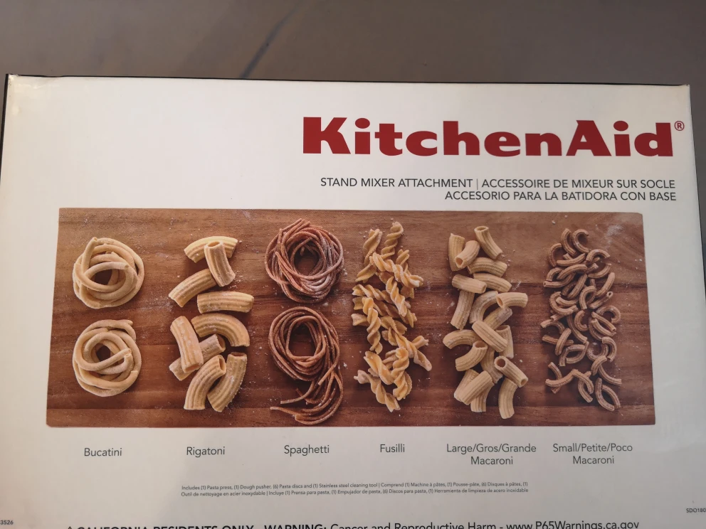 KitchenAid stand mixer pasta maker w/ 6 shapes