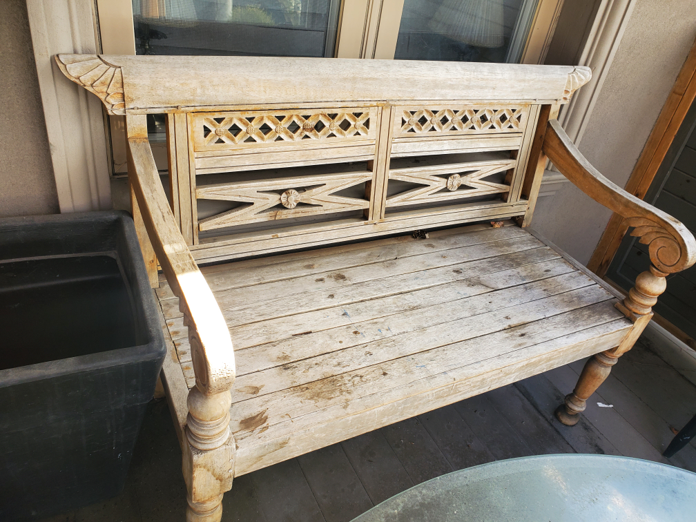 Carved Wooden Bench - photo 4
