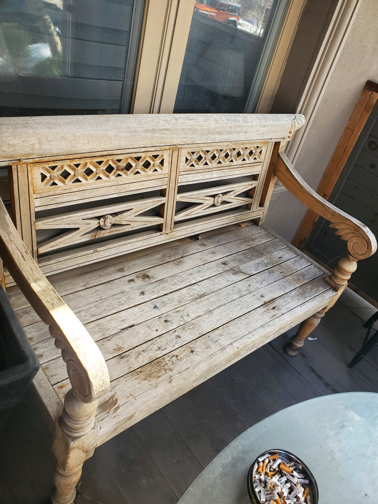Carved Wooden Bench - photo 5