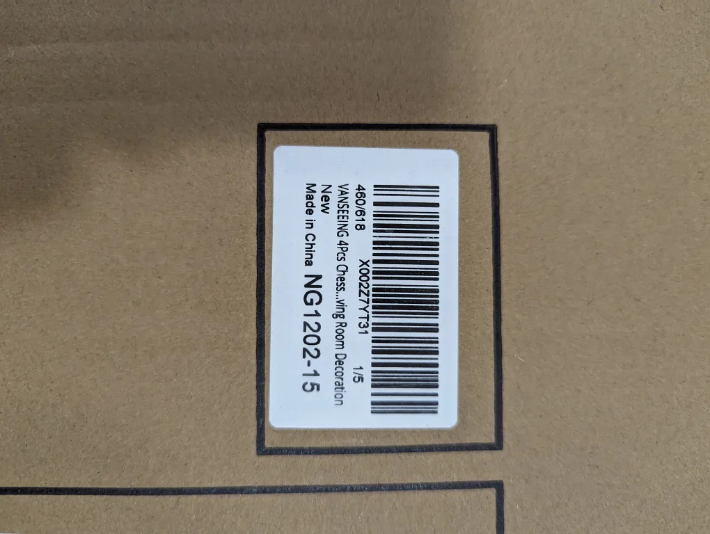 *NEW IN BOX* 4-Piece Canvas Chess King Wall Art image indicator(8)