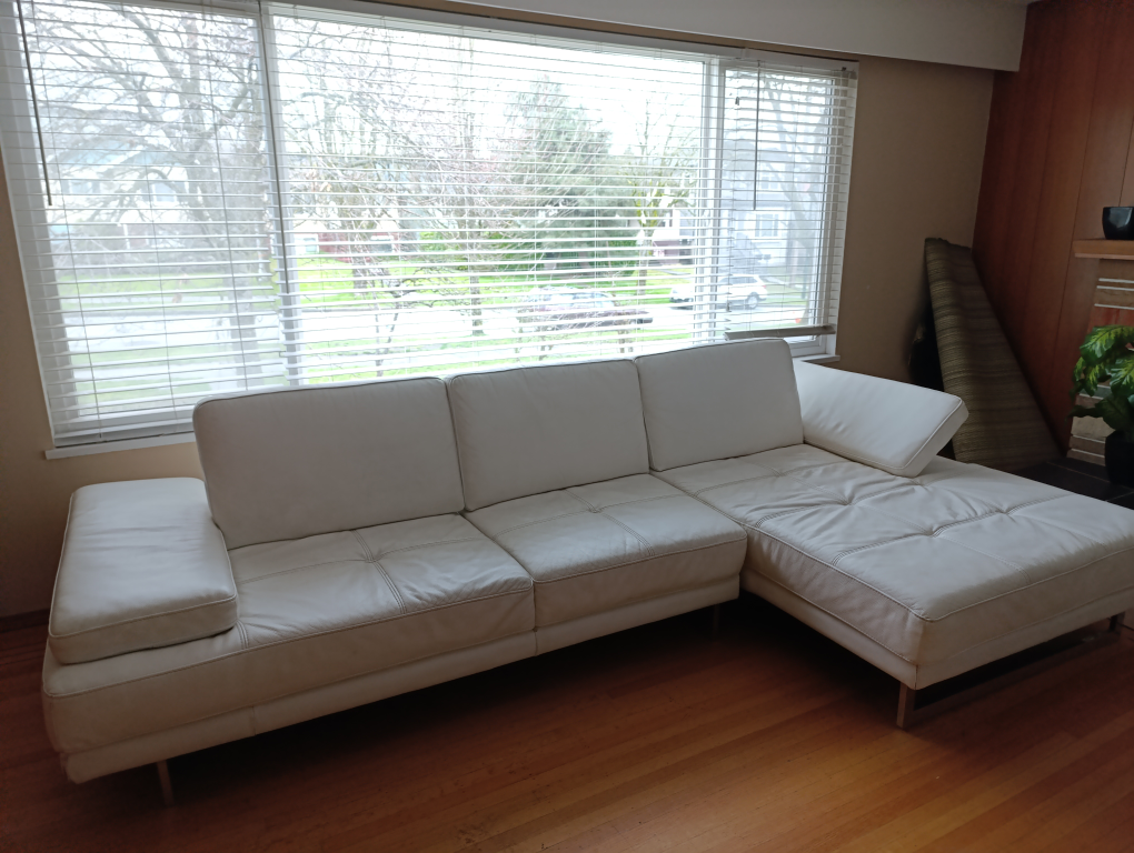 White Leather Sectional Sofa