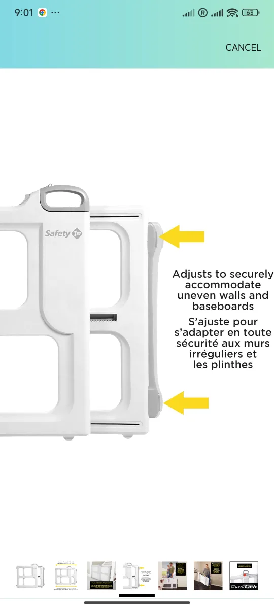 Safety 1st Perfect Fit Gate - White adjustable image indicator(6)