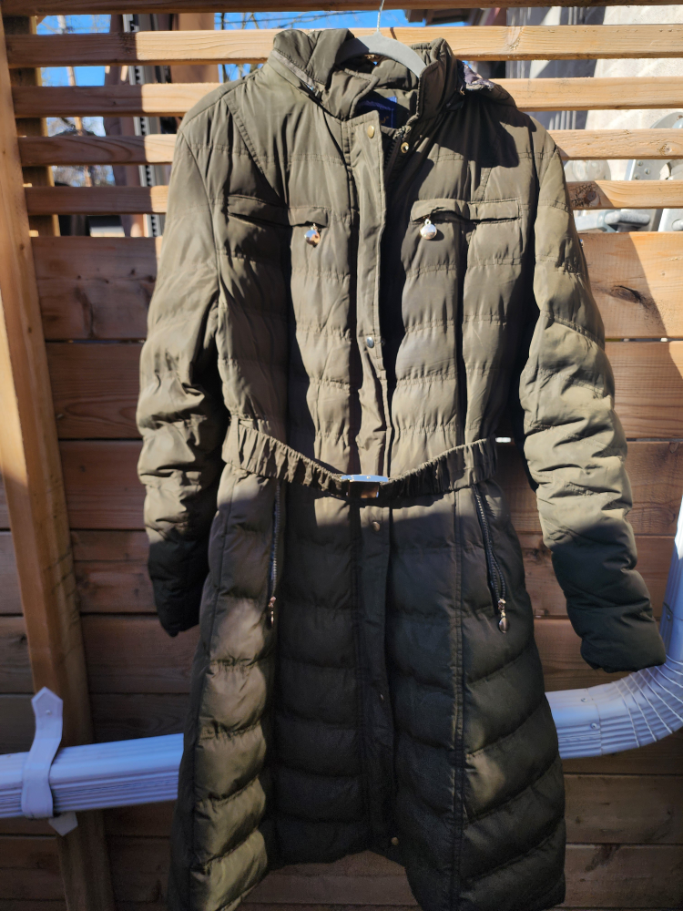 Women's Olive Green Belted Puffer Coat - photo 2