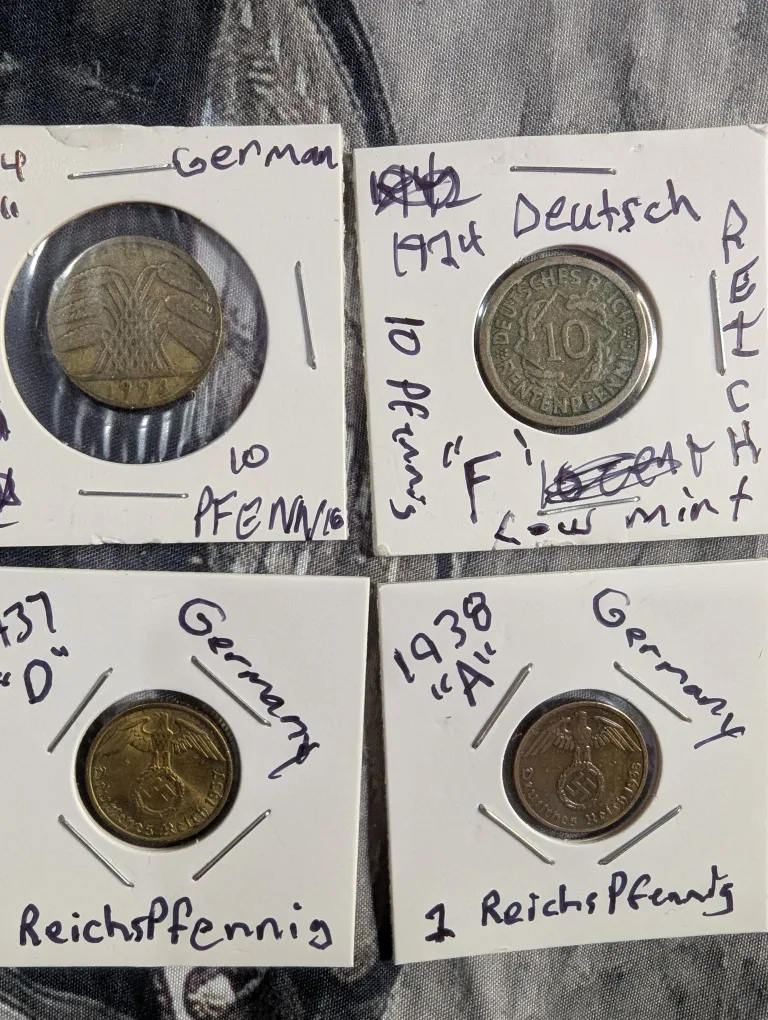 🥕Collectable Coins 1937-1938 Nazi German and 1924 Weimar RARE! image indicator(2)