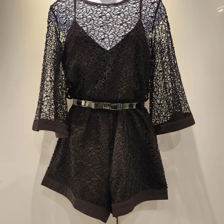 Black Crochet Lace Jumpsuit image indicator(2)