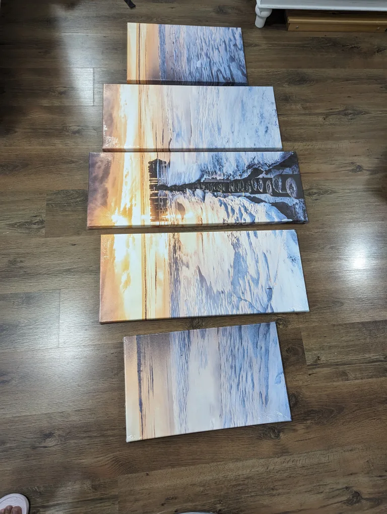 *New in Box* 5-Piece Canvas Wall art - Winter Landscape image indicator(2)