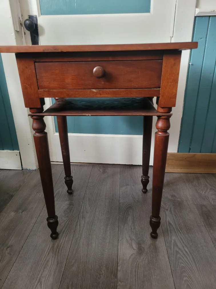 Vintage Wooden End Table with Drawer thumbnail
