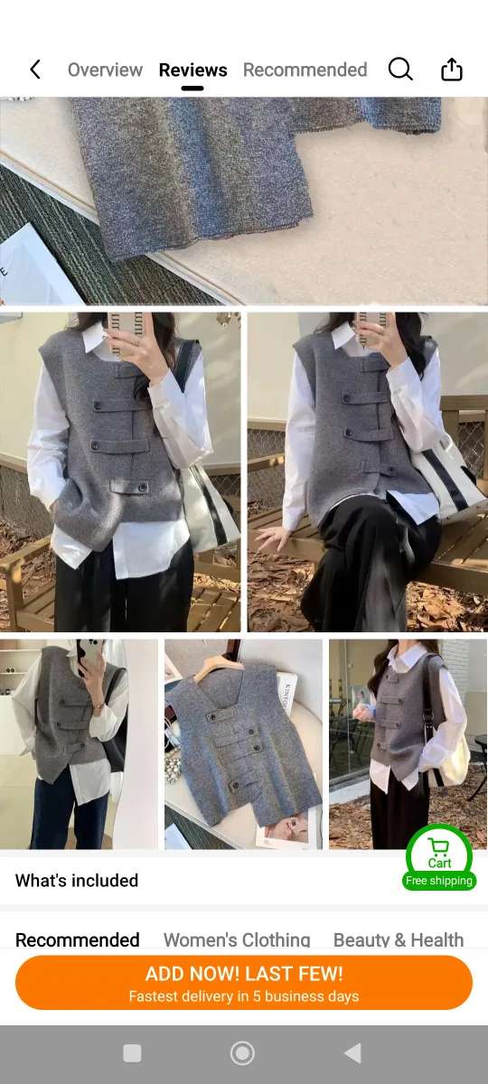 Brand New Women's Light Grey Round Neck Casual Sleeveless Vest image indicator(3)