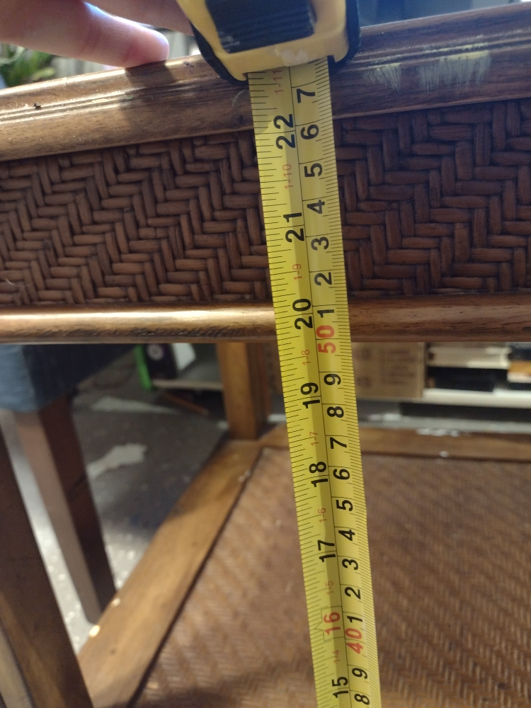 Square Wooden End Table with Rattan Shelf - photo 4