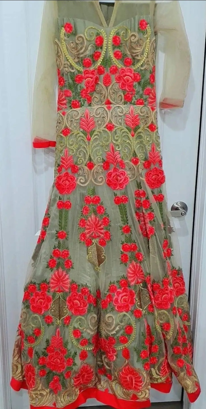 Beautiful embroidered floor length gown
