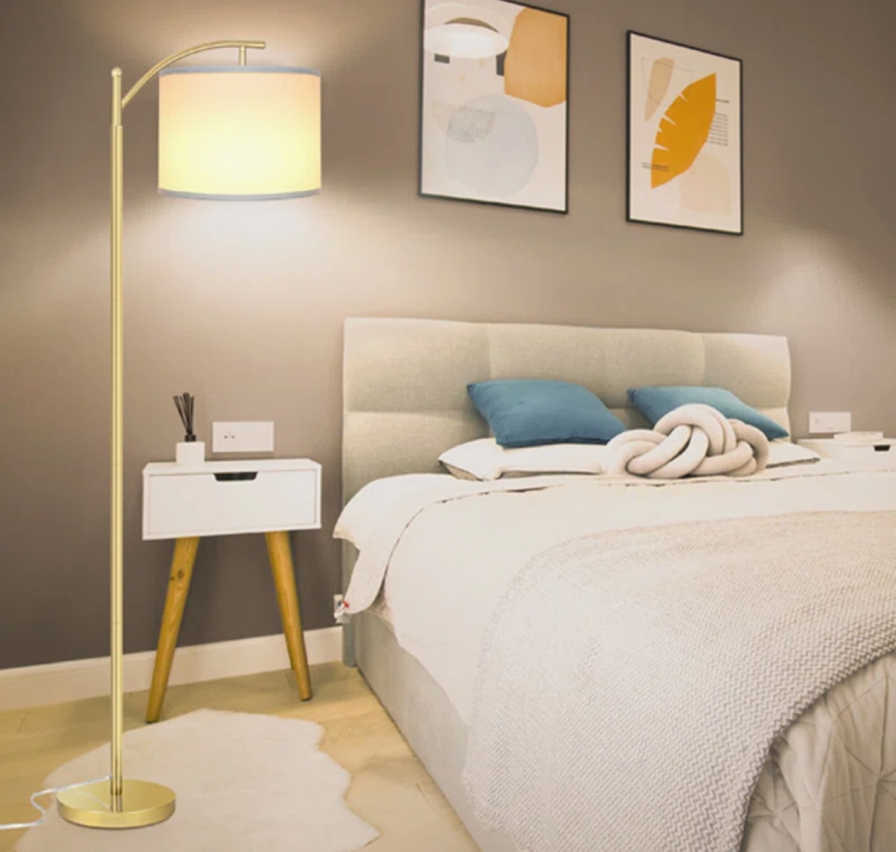 Gold floor lamp