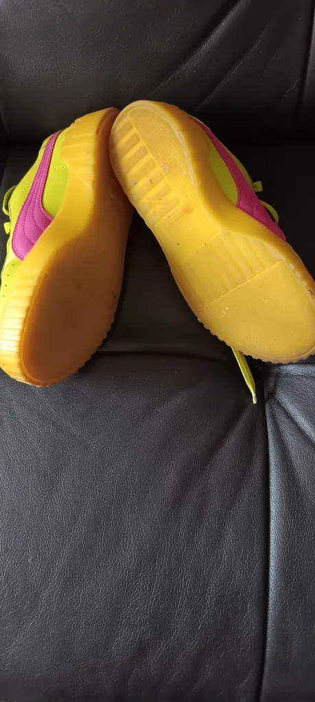 Puma Cali Women's Sneakers - Lime Green/Pink - Size 7 image indicator(2)