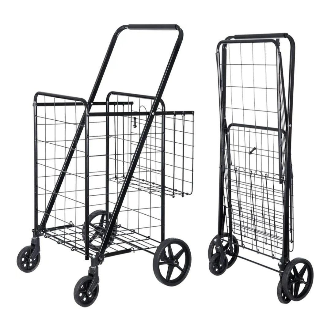 Black Foldable Metal Shopping Cart