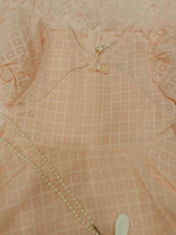 Peach Girl's Dress with Bunny Charm - photo 3