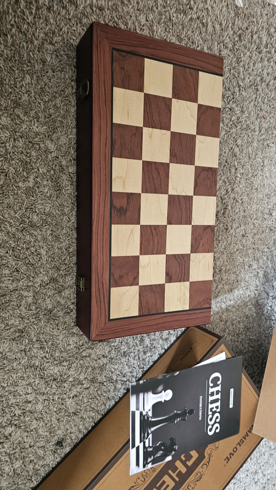 Vamslove Wooden Chess Set with Metal Pieces