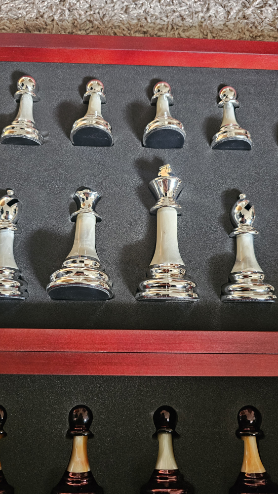 Vamslove Wooden Chess Set with Metal Pieces - photo 3