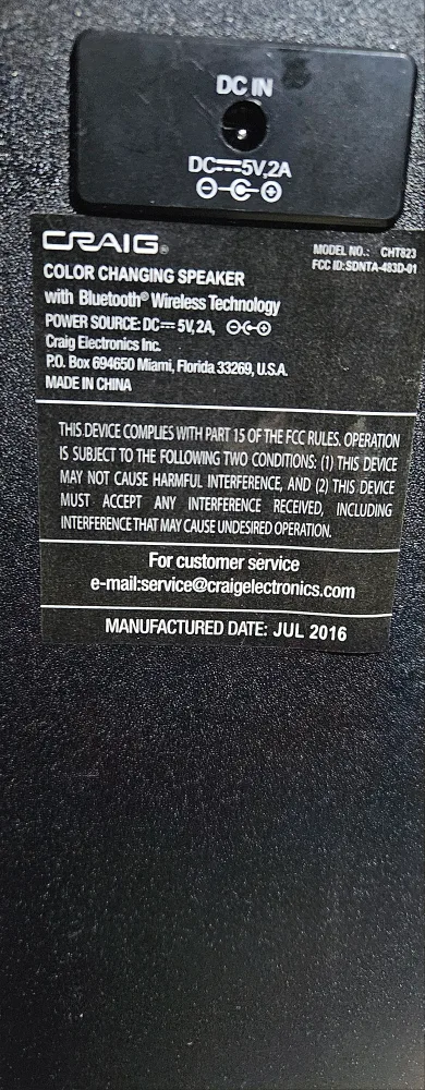 Craig Color Changing Bluetooth Speaker image indicator(2)