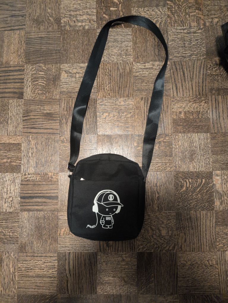 Cute Black Music Themed Crossbody Bag