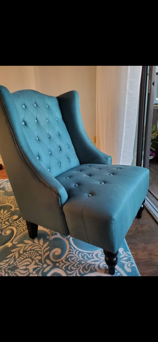Teal Wingback Accent Chair