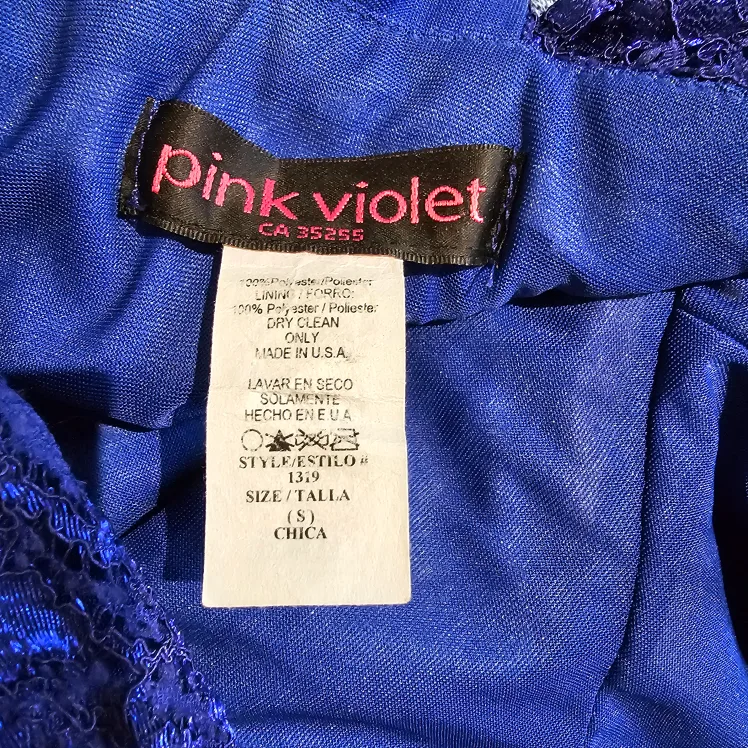 Royal Blue One-Shoulder Lace Dress Sz Small image indicator(3)