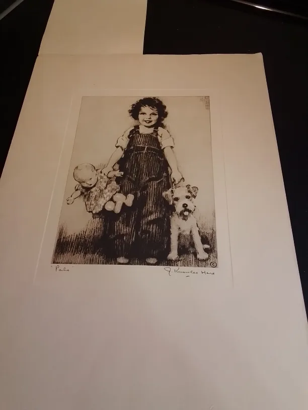 American Etching Signed John Knowles Hare w/Letter Pals image indicator(10)