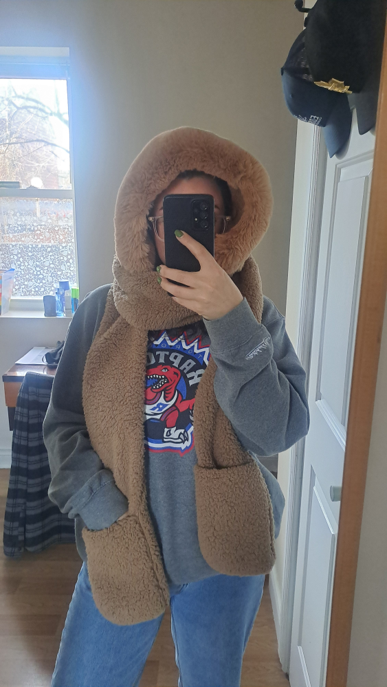Cozy Sherpa Hooded Scarf