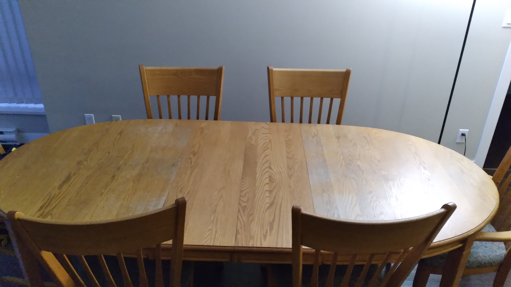 Oak Dining Table and Six Chairs - photo 2