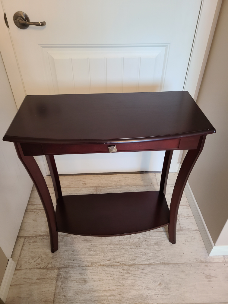 Dark Wood Console Table with Drawer - photo 2