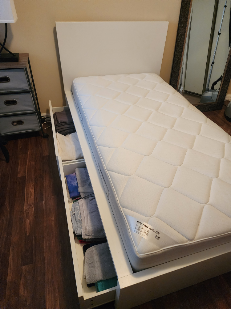 IKEA Sultan HAllen Single Bed Frame with Mattress and Drawers - photo 3
