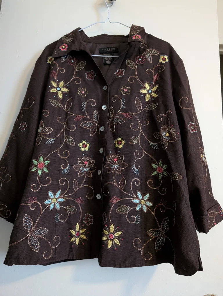 Silk Land embroidered shirt thumbnail