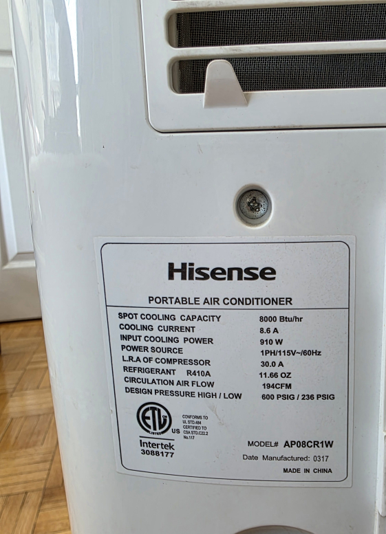 Hisense 8000 BTU Portable Air Conditioner - photo 3