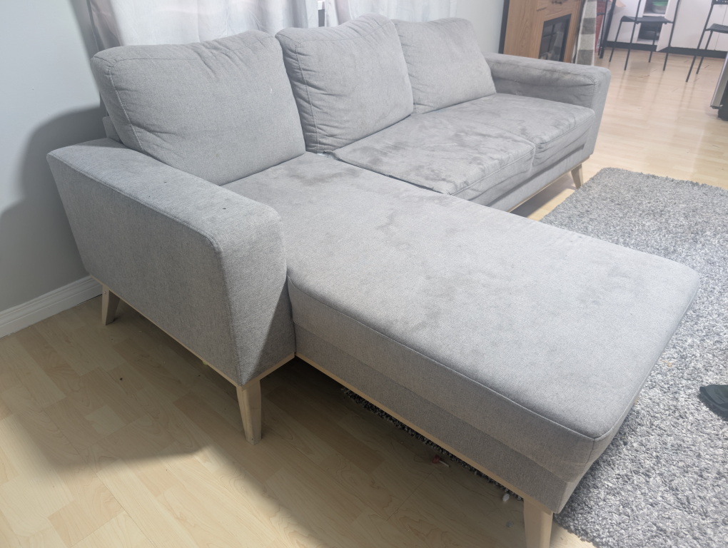 Grey Sectional Sofa with Chaise Lounge - photo 2