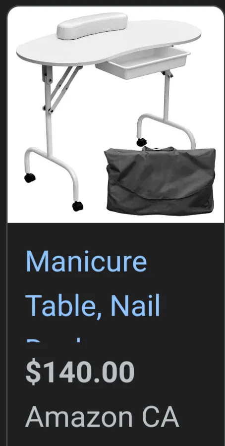 Portable Manicure Table on Wheels with Carry Bag image indicator(7)