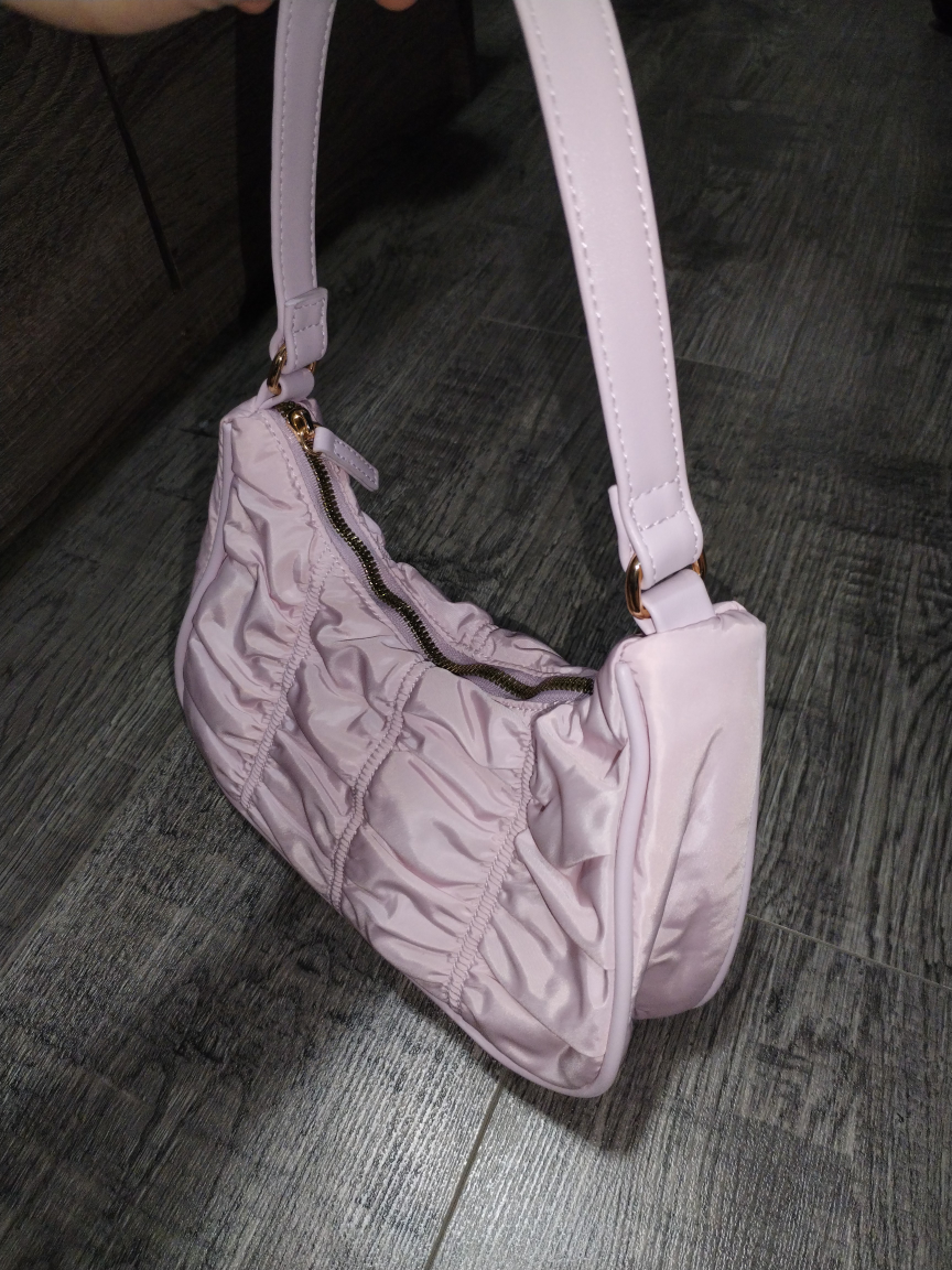 Pink Nylon Baguette Shoulder Bag - photo 2