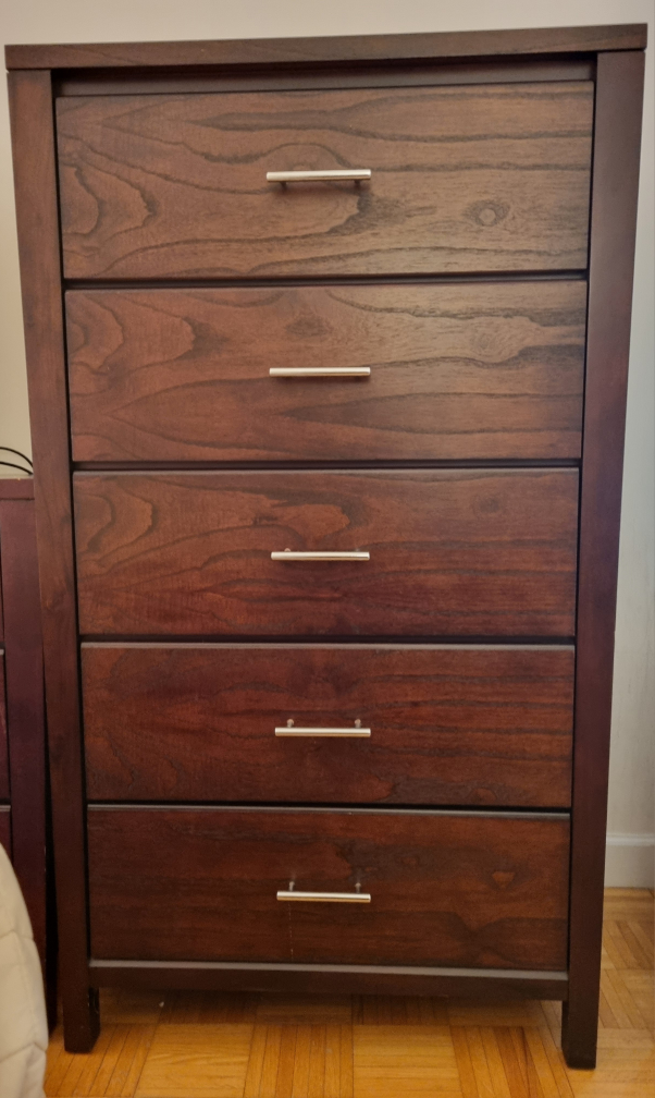 Five Drawer Chest Dark Wood